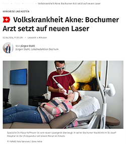 Artikel: Volkskrankheit Akne: Bochumer Arzt setzt auf neuen Laser